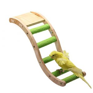 Bird Wooden Ladder Toy, Pet Parrots Climbing Bridge, Bird Chewing Toy, Wood Bird Perch Stand Bird Hanging Swing Cage Accessories, Play Platform for Budgerigar Parakeets Cockatiels Conures Finch