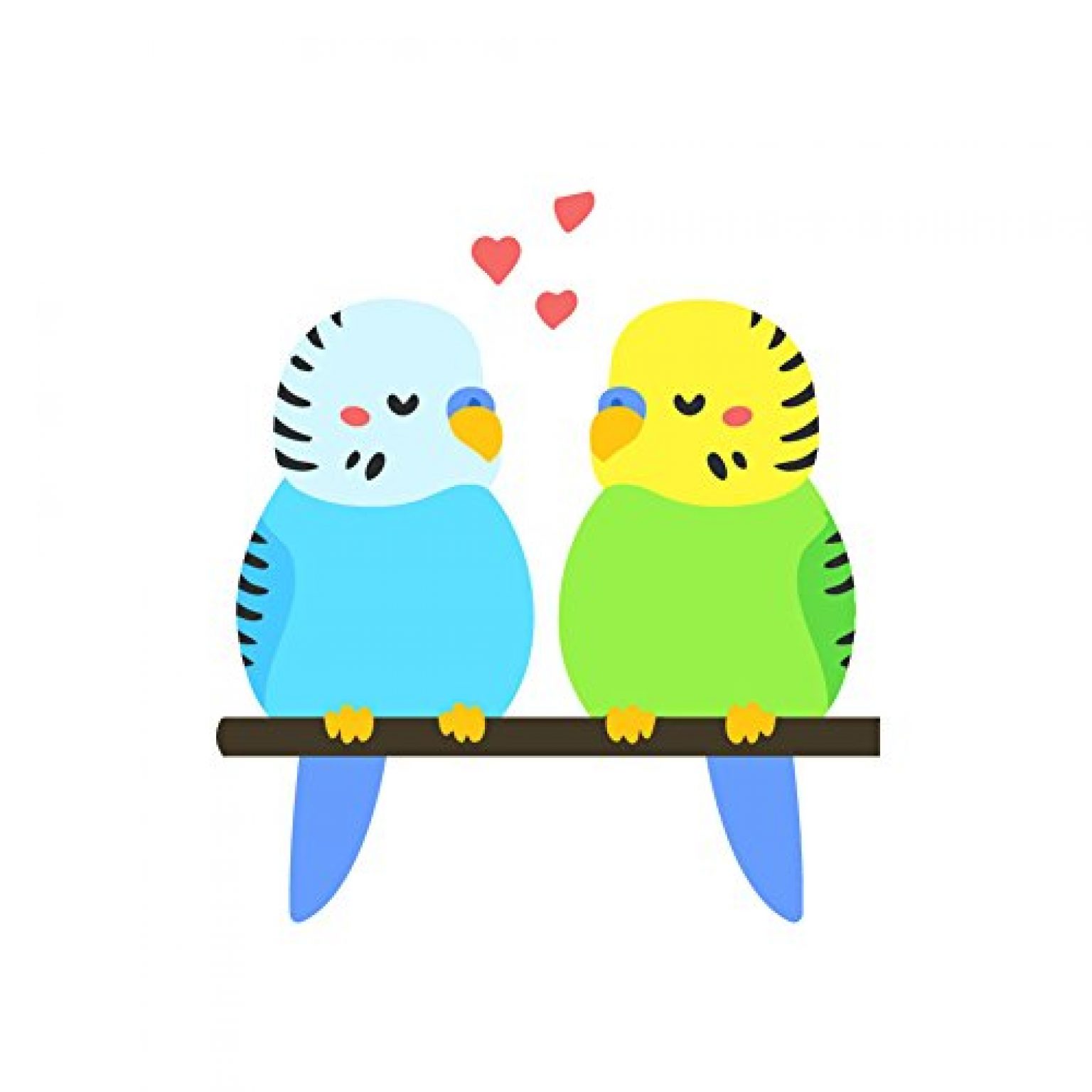 Милые волнистые попугайчики мультяшный